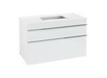 Villeroy und Boch Venticello Waschtisch-Unterschrank A94101RE 95,7 x 60,6 x 50,2 cm, Waschtisch mittig, Griff Chrom, Glass Glossy White