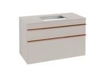 Villeroy und Boch Venticello Waschtisch-Unterschrank A94105VK 95,7 x 60,6 x 50,2 cm, Waschtisch mittig, Griff Copper, soft grey