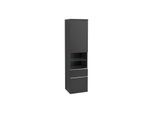 Villeroy und Boch Venticello Hochschrank A95211PD 40,4 x 154,6 x 37,2 cm, rechts, Griff Chrom, Black Matt Lacquer