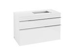 Villeroy und Boch Venticello Waschtisch-Unterschrank A94301DH 95,7 x 60,6 x 50,2 cm, Waschtisch rechts, Griff Chrom, Glossy White