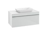 Villeroy und Boch Venticello Waschtisch-Unterschrank A94601RE 95,7 x 43,6 x 50,2 cm, Waschtisch mittig, Griff Chrom, Glass Glossy White