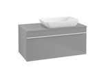 Villeroy und Boch Venticello Waschtisch-Unterschrank A94802RA 95,7 x 43,6 x 50,2 cm, Waschtisch rechts, Griff White, Glass Glossy Grey