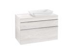 Villeroy und Boch Venticello Waschtisch-Unterschrank A94301E8 95,7 x 60,6 x 50,2 cm, Waschtisch rechts, Griff Chrom, White Wood