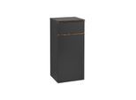 Villeroy und Boch Venticello Seitenschrank A95015PD 40,4 x 86,6 x 37,2 cm, Anschlag rechts, Griff Copper, Black Matt Lacquer