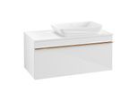 Villeroy und Boch Venticello Waschtisch-Unterschrank A94805DH 95,7 x 43,6 x 50,2 cm, Waschtisch rechts, Griff Copper, Glossy White