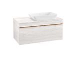 Villeroy und Boch Venticello Waschtisch-Unterschrank A94805E8 95,7 x 43,6 x 50,2 cm, Waschtisch rechts, Griff Copper, White Wood
