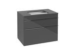 Villeroy und Boch Venticello Waschtisch-Unterschrank A94001FP 75,7 x 60,6 x 50,2 cm, Griff Chrom, Glossy Grey