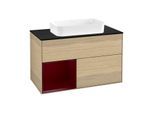 Villeroy und Boch Finion Waschtischunterschrank G652HBPC 100x60,3x50,1cm, Regal links Peony, Oak Veneer