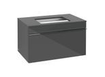 Villeroy & Boch Venticello Unterschrank A94501RA 75,7x43,6x50,2cm, Glass Glossy Grey, Griff chrom