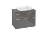 Villeroy und Boch Venticello Waschtisch-Unterschrank A94005FP 75,7 x 60,6 x 50,2 cm, Griff Copper, Glossy Grey