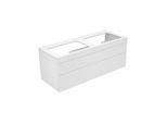 Keuco Edition 400 Waschtisch-Unterschrank 31574210000 140 x 54,6 x 53,5 cm, 2 Auszüge, ohne Hahnloch, für 2 Waschtische, Weiß hochglanz/Weiß hochglanz