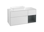 Villeroy und Boch Finion Waschtischunterschrank F691HGMT 120x60,3x50,1cm, Regal rechts Midnight Blue Matt Lacquer, White matt lacquer