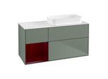 Villeroy und Boch Finion Waschtischunterschrank F681HBGM 120x60,3x50,1cm, Regal links Peony, Olive Matt Lacquer
