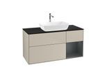 Villeroy und Boch Finion Waschtischunterschrank G832HGHH 120cm, Abdeckplatte black matt, Emotion, Regale Midnight matt lacquer, Sand Matt Lacquer