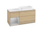 Villeroy und Boch Finion Waschtischunterschrank F681GJPC 120x60,3x50,1cm, Regal links Light grey matt, Oak Veneer
