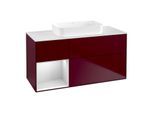 Villeroy und Boch Finion Waschtischunterschrank F701MTHB 120x60,3x50,1cm, Regal links White matt lacquer, Peony Matt