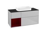 Villeroy und Boch Finion Waschtischunterschrank F702HBGJ 120x60,3x50,1cm, Regal links Peony, Light grey matt