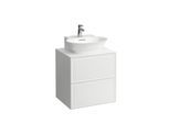 LAUFEN The new classic Schubladenelement/Sideboard H4060040856281 57,5x60x45,5cm, 2 Schubladen, für Aufsatz-Handwaschbecken, geschwärzte Eiche