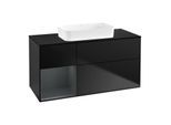 Villeroy und Boch Finion Waschtischunterschrank G702HGPD 120x60,3x50,1cm, Regal rechts Midnight Blue Matt Lacquer, Black matt lacquer