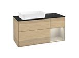 Villeroy und Boch Finion Waschtischunterschrank F692HHPC 120x60,3x50,1cm, Regal rechts Sand Matt, Oak Veneer