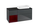 Villeroy und Boch Finion Waschtischunterschrank G682HBHG 120x60,3x50,1cm, Regal links Peony, Midnight Blue Matt Lacquer