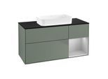 Villeroy und Boch Finion Waschtischunterschrank F712GJGM 120x60,3x50,1cm, Regal rechts Light grey matt, Olive Matt Lacquer