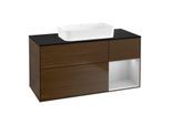 Villeroy und Boch Finion Waschtischunterschrank G712GJGN 120x60,3x50,1cm, Regal rechts Light grey matt, Walnut veneer