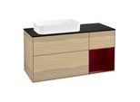 Villeroy und Boch Finion Waschtischunterschrank F692HBPC 120x60,3x50,1cm, Regal rechts Peony, Oak Veneer