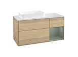 Villeroy und Boch Finion Waschtischunterschrank G691GMPC 120x60,3x50,1cm, Regal rechts Olive Matt Lacquer, Oak Veneer