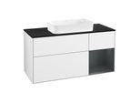 Villeroy und Boch Finion Waschtischunterschrank F712HGGF 120x60,3x50,1cm, Regal rechts Midnight Blue Matt Lacquer, Glossy white lacquer