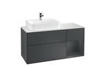 Villeroy und Boch Finion Waschtischunterschrank F151HGHG 120cm, Abdeckplatte white matt, Regal rechts Midnight Blue Matt Lacquer, Midnight Blue Matt Lacquer