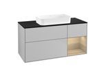 Villeroy und Boch Finion Waschtischunterschrank G712PCGJ 120x60,3x50,1cm, Regal rechts Oak Veneer, Light grey matt
