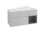 Villeroy und Boch Finion Waschtischunterschrank F711HGGJ 120x60,3x50,1cm, Regal rechts Midnight Blue Matt Lacquer, Light grey matt