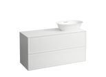 LAUFEN The new classic Schubladenelement/Sideboard H4060840856281 117,5x60x45,5cm, 2 Schubladen, Waschtisch Ausschnitt rechts, geschwärzte Eiche