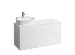 LAUFEN The new classic Schubladenelement/Sideboard H4060870856271 117,5x60x45,5cm, 2 Schubladen, Handwaschbecken Ausschnitt links, Verkehrsgrau