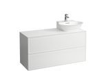 LAUFEN The new classic Schubladenelement/Sideboard H4060880856271 117,5x60x45,5cm, 2 Schubladen, Handwaschbecken Ausschnitt rechts, Verkehrsgrau