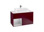 Villeroy und Boch Finion Waschtischunterschrank G111GJHB 100cm, Abdeckplatte white matt, Emotion, Regal links Light grey matt, Peony Matt