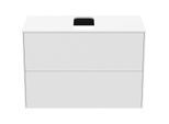 Ideal Standard Conca Waschtisch-Unterschrank T3947Y1 mit Ausschnitt, 2 Auszüge, 80x37x55 cm, mittig, Weiß matt lackiert
