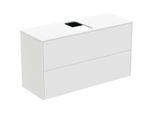 Ideal Standard Conca Waschtisch-Unterschrank T3948Y1 mit Ausschnitt, 2 Auszüge, 100x37x55 cm, mittig, Weiß matt lackiert