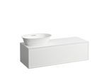 LAUFEN The new classic Schubladenelement/Sideboard H4060810856311 117,5x34,5x45,5cm, 1 Schublade, Waschtisch Ausschnitt links, Weiß glänzend