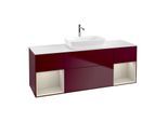 Villeroy und Boch Finion Waschtischunterschrank G861HHHB 160cm, Abdeckplatte white matt, Emotion, Regale sand matt lacquer, Peony Matt