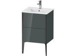 Duravit XViu Waschtisch-Unterschrank XV44590B238 51x42x59,4cm, 2 Auszüge, stehend, schwarz matt, dolomiti grey hochglanz