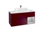 Villeroy und Boch Finion Waschtischunterschrank G171GJHB 120cm, Abdeckplatte white matt, Emotion, Regal rechts Light grey matt, Peony Matt