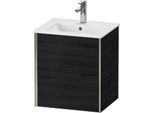 Duravit XViu Waschtisch-Unterschrank XV43150B116 51x42x56cm, 2 Schubkästen, wandhängend, champagner matt, Eiche schwarz