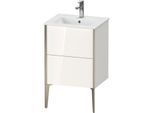 Duravit XViu Waschtisch-Unterschrank XV44590B185 51x42x59,4cm, 2 Auszüge, stehend, champagner matt, weiß hochglanz