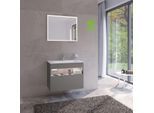 Keuco Stageline Waschtisch-Unterschrank 32862290100 80 x 62,5 x 49 cm, Lack Inox Seidenmatt, Glas Inox satiniert, mit Elektrik