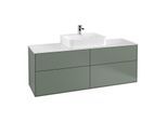 Villeroy und Boch Finion Waschtischunterschrank F19100GM 160x60,3cm, Abdeckplatte white matt, Olive Matt Lacquer