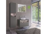 Keuco Stageline Hochschrank 32831290101 40 x 180 x 36 cm, Lack Inox Seidenmatt, Glas Inox satiniert, 2-türig, mit Elektrik, links