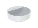 Geberit VariForm Aufsatzwaschtisch 500769012 d= 45cm, mit Hahnlochbank, Überlauf, rund, weiß