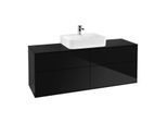 Villeroy und Boch Finion Waschtischunterschrank G19200PH 160x60,3cm, Emotion, Abdeckplatte black matt, Glossy Black Lacquer